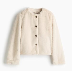 H&M Cream Faux-Fur Jacket